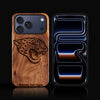 Custom Jacksonville Jaguars iPhone 17/17 Pro/17 Pro Max/17 Air Case - Carved Wood Jaguars Cover
