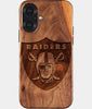 Custom Las Vegas Raiders iPhone 17 Case - Carved Wood Raiders Cover - Eco-friendly Las Vegas Raiders iPhone 17 Case - Custom Las Vegas Raiders Gift For Him - Monogrammed Personalized iPhone 17 Cover By Engraved In Nature