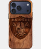 Custom Las Vegas Raiders iPhone 17 Pro Case - Carved Wood Raiders Cover - Eco-friendly Las Vegas Raiders iPhone 17 Pro Case - Custom Las Vegas Raiders Gift For Him - Monogrammed Personalized iPhone 17 Pro Cover By Engraved In Nature