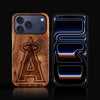 Custom Los Angeles Angels iPhone 17/17 Pro/17 Pro Max/17 Air Case - Carved Wood Angels Cover