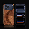 Custom Los Angeles Chargers iPhone 17/17 Pro/17 Pro Max/17 Air Case - Carved Wood Chargers Cover