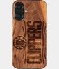 Eco-friendly Los Angeles Clippers iPhone 17 Case - Carved Wood Custom Los Angeles Clippers Gift For Him - Monogrammed Personalized iPhone 17 Cover By Engraved In Nature