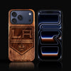 Custom Los Angeles Kings iPhone 17/17 Pro/17 Pro Max/17 Air Case - Carved Wood Kings Cover