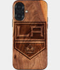 Eco-friendly Los Angeles Kings iPhone 17 Case - Carved Wood Custom Los Angeles Kings Gift For Him - Monogrammed Personalized iPhone 17 Cover By Engraved In Nature
