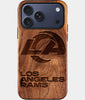 Custom Los Angeles Rams iPhone 17/17 Pro/17 Pro Max/17 Air Case - Wood Rams Cover - Eco-friendly Los Angeles Rams iPhone 17 Case - Carved Wood Custom Los Angeles Rams Gift For Him - Monogrammed Personalized iPhone 17 Cover By Engraved In Nature