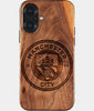 Eco-friendly Manchester City FC iPhone 17 Case - Carved Wood Custom Manchester City FC Gift For Him - Monogrammed Personalized iPhone 17 Cover By Engraved In Nature