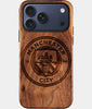 Eco-friendly Manchester City FC iPhone 17 Pro Case - Carved Wood Custom Manchester City FC Gift For Him - Monogrammed Personalized iPhone 17 Pro Cover By Engraved In Nature