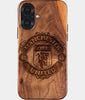 Eco-friendly Manchester United FC iPhone 17 Case - Carved Wood Custom Manchester United FC Gift For Him - Monogrammed Personalized iPhone 17 Cover By Engraved In Nature