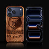 Custom Memphis Grizzlies iPhone 17/17 Pro/17 Pro Max/17 Air Case - Carved Wood Grizzlies Cover