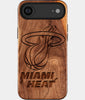 Eco-friendly Miami Heat iPhone 17 Air Case - Carved Wood Custom Miami Heat Gift For Him - Monogrammed Personalized iPhone 17 Air Cover By Engraved In Nature