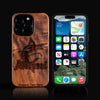Custom Miami Marlins iPhone 16/16 Pro/16 Pro Max/16 Plus Case - Carved Wood Marlins Cover