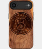 Eco-friendly Milwaukee Brewers iPhone 17 Air Case - Carved Wood Custom Milwaukee Brewers Gift For Him - Monogrammed Personalized iPhone 17 Air Cover By Engraved In Nature