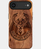Eco-friendly Milwaukee Bucks iPhone 17 Air Case - Carved Wood Custom Milwaukee Bucks Gift For Him - Monogrammed Personalized iPhone 17 Air Cover By Engraved In Nature