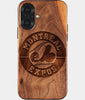 Eco-friendly Montreal Expos iPhone 17 Case - Carved Wood Custom Montreal Expos Gift For Him - Monogrammed Personalized iPhone 17 Cover By Engraved In Nature