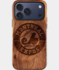Eco-friendly Montreal Expos iPhone 17 Pro Case - Carved Wood Custom Montreal Expos Gift For Him - Monogrammed Personalized iPhone 17 Pro Cover By Engraved In Nature