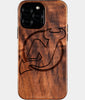 Custom New Jersey Devils iPhone 16/16 Pro/16 Pro Max/16 Plus Case - Wood Devils Cover - Eco-friendly New Jersey Devils iPhone 16 Case - Carved Wood Custom New Jersey Devils Gift For Him - Monogrammed Personalized iPhone 16 Cover By Engraved In Nature