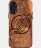 Eco-friendly New Jersey Devils iPhone 17 Case - Carved Wood Custom New Jersey Devils Gift For Him - Monogrammed Personalized iPhone 17 Cover By Engraved In Nature