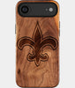 Eco-friendly New Orleans Saints iPhone 17 Air Case - Carved Wood Custom New Orleans Saints Gift For Him - Monogrammed Personalized iPhone 17 Air Cover By Engraved In Nature