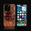 Custom New York Islanders iPhone 16/16 Pro/16 Pro Max/16 Plus Case - Carved Wood Islanders Cover