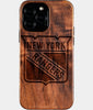 Custom New York Rangers iPhone 16/16 Pro/16 Pro Max/16 Plus Case - Wood Rangers Cover - Eco-friendly New York Rangers iPhone 16 Case - Carved Wood Custom New York Rangers Gift For Him - Monogrammed Personalized iPhone 16 Cover By Engraved In Nature