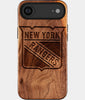 Eco-friendly New York Rangers iPhone 17 Air Case - Carved Wood Custom New York Rangers Gift For Him - Monogrammed Personalized iPhone 17 Air Cover By Engraved In Nature