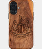 Eco-friendly Newcastle United FC iPhone 17 Case - Carved Wood Custom Newcastle United FC Gift For Him - Monogrammed Personalized iPhone 17 Cover By Engraved In Nature