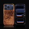 Custom OKC Thunder iPhone 17/17 Pro/17 Pro Max/17 Air Case - Carved Wood Wizards Cover