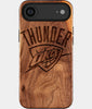 Eco-friendly OKC Thunder iPhone 17 Air Case - Carved Wood Custom OKC Thunder Gift For Him - Monogrammed Personalized iPhone 17 Air Cover By Engraved In Nature