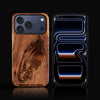 Custom Philadelphia Eagles iPhone 17/17 Pro/17 Pro Max/17 Air Case - Carved Wood Eagles Cover