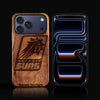 Custom Phoenix Suns iPhone 17/17 Pro/17 Pro Max/17 Air Case - Carved Wood Suns Cover