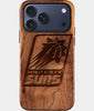 Eco-friendly Phoenix Suns iPhone 17 Pro Case - Carved Wood Custom Phoenix Suns Gift For Him - Monogrammed Personalized iPhone 17 Pro Cover By Engraved In Nature