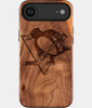 Eco-friendly Pittsburgh Penguins iPhone 17 Air Case - Carved Wood Custom Pittsburgh Penguins Gift For Him - Monogrammed Personalized iPhone 17 Air Cover By Engraved In Nature