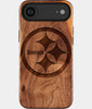 Eco-friendly Pittsburgh Steelers iPhone 17 Air Case - Carved Wood Custom Pittsburgh Steelers Gift For Him - Monogrammed Personalized iPhone 17 Air Cover By Engraved In Nature