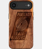 Eco-friendly Portland Trail Blazers iPhone 17 Air Case - Carved Wood Custom Portland Trail Blazers Gift For Him - Monogrammed Personalized iPhone 17 Air Cover By Engraved In Nature