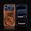 Custom Real Madrid C.F. iPhone 17/17 Pro/17 Pro Max/17 Air Case - Carved Wood Real Madrid C.F. Cover