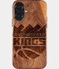 Eco-friendly Sacramento Kings iPhone 17 Case - Carved Wood Custom Sacramento Kings Gift For Him - Monogrammed Personalized iPhone 17 Cover By Engraved In Nature