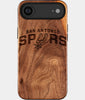 Eco-friendly San Antonio Spurs iPhone 17 Air Case - Carved Wood Custom San Antonio Spurs Gift For Him - Monogrammed Personalized iPhone 17 Air Cover By Engraved In Nature
