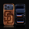 Custom San Diego Padres iPhone 17/17 Pro/17 Pro Max/17 Air Case - Carved Wood Padres Cover