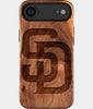 Eco-friendly San Diego Padres iPhone 17 Air Case - Carved Wood Custom San Diego Padres Gift For Him - Monogrammed Personalized iPhone 17 Air Cover By Engraved In Nature