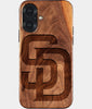 Eco-friendly San Diego Padres iPhone 17 Case - Carved Wood Custom San Diego Padres Gift For Him - Monogrammed Personalized iPhone 17 Cover By Engraved In Nature