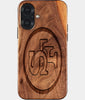 Eco-friendly San Francisco 49Ers iPhone 17 Case - Carved Wood Custom San Francisco 49Ers Gift For Him - Monogrammed Personalized iPhone 17 Cover By Engraved In Nature