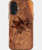 Eco-friendly San Jose Sharks iPhone 17 Case - Carved Wood Custom San Jose Sharks Gift For Him - Monogrammed Personalized iPhone 17 Cover By Engraved In Nature