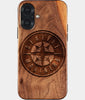 Eco-friendly Seattle Mariners iPhone 17 Case - Carved Wood Custom Seattle Mariners Gift For Him - Monogrammed Personalized iPhone 17 Cover By Engraved In Nature