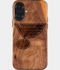 Eco-friendly St Louis Blues iPhone 17 Case - Carved Wood Custom St Louis Blues Gift For Him - Monogrammed Personalized iPhone 17 Cover By Engraved In Nature