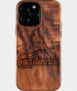 Custom St Louis Cardinals iPhone 16/16 Pro/16 Pro Max/16 Plus Case - Wood Cardinals Cover - Eco-friendly St Louis Cardinals iPhone 16 Case - Carved Wood Custom St Louis Cardinals Gift For Him - Monogrammed Personalized iPhone 16 Cover By Engraved In Nature