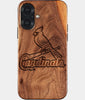 Eco-friendly St Louis Cardinals iPhone 17 Case - Carved Wood Custom St Louis Cardinals Gift For Him - Monogrammed Personalized iPhone 17 Cover By Engraved In Nature