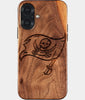 Eco-friendly Tampa Bay Buccaneers iPhone 17 Case - Carved Wood Custom Tampa Bay Buccaneers Gift For Him - Monogrammed Personalized iPhone 17 Cover By Engraved In Nature