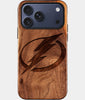 Eco-friendly Tampa Bay Lightning iPhone 17 Pro Case - Carved Wood Custom Tampa Bay Lightning Gift For Him - Monogrammed Personalized iPhone 17 Pro Cover By Engraved In Nature