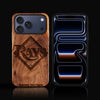 Custom Tampa Bay Rays iPhone 17/17 Pro/17 Pro Max/17 Air Case - Carved Wood Rays Cover