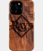 Custom Tampa Bay Rays iPhone 16/16 Pro/16 Pro Max/16 Plus Case - Wood Rays Cover - Eco-friendly Tampa Bay Rays iPhone 16 Case - Carved Wood Custom Tampa Bay Rays Gift For Him - Monogrammed Personalized iPhone 16 Cover By Engraved In Nature